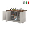 Isla central 3 puertas para cocina moderna 155x90x90cm con mesa Deaton Modelo
