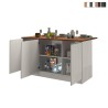 Isla central 3 puertas para cocina moderna 155x90x90cm con mesa Deaton Promoción