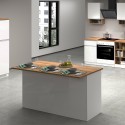 Isla central 3 puertas para cocina moderna 155x90x90cm con mesa Deaton Descueto