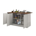 Isla central 3 puertas para cocina moderna 155x90x90cm con mesa Deaton Coste