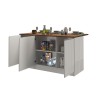Isla central 3 puertas para cocina moderna 155x90x90cm con mesa Deaton Coste