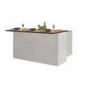 Isla central 3 puertas para cocina moderna 155x90x90cm con mesa Deaton 