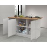 Isla central 3 puertas para cocina moderna 155x90x90cm con mesa Deaton 