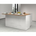 Isla central 3 puertas para cocina moderna 155x90x90cm con mesa Deaton 