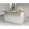 Isla central 3 puertas para cocina moderna 155x90x90cm con mesa Deaton 