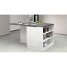 Isla central con mesa para cocina moderna 2 puertas 160x90x90cm Grover 