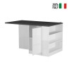 Isla central con mesa para cocina moderna 2 puertas 160x90x90cm Grover Precio