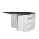 Isla central con mesa para cocina moderna 2 puertas 160x90x90cm Grover 