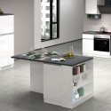 Isla central con mesa para cocina moderna 2 puertas 160x90x90cm Grover Elección