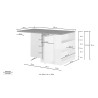 Isla central con mesa para cocina moderna 2 puertas 160x90x90cm Grover 