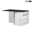 Isla central con mesa para cocina moderna 2 puertas 160x90x90cm Grover Rebajas