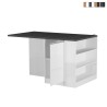 Isla central con mesa para cocina moderna 2 puertas 160x90x90cm Grover Rebajas