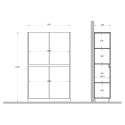Aparador alto cocina salón 4 puertas madera 105x40x170cm Oregon Medidas