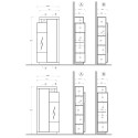 Vitrina 2 puertas moderna estantería en cristal salón 87x42x188cm Velis Características