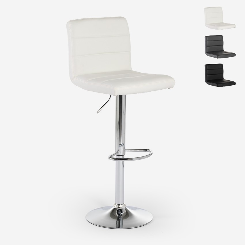 Taburete giratorio moderno de cuero sintético para barra de cocina Pomona Venta Taburete giratorio moderno de cuero sintético para barra de cocina Pomona Venta