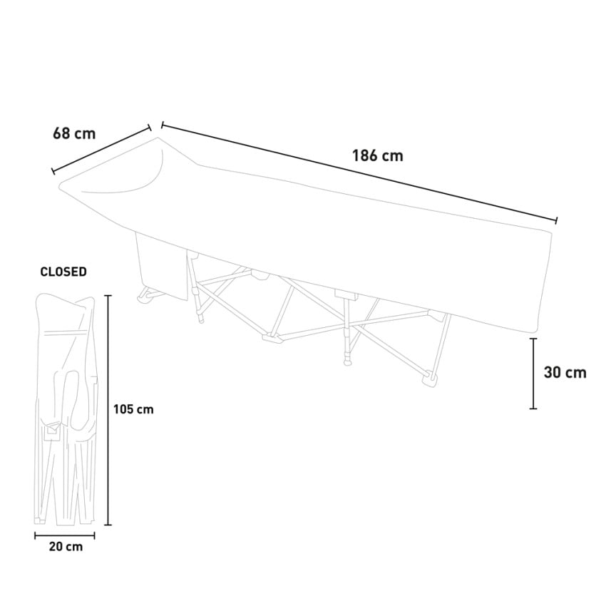 Brandina de camping cama plegable portátil acolchada Malawi