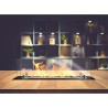 Quemador de mesa moderno de bioetanol para chimenea con vidrios Athos. Modelo