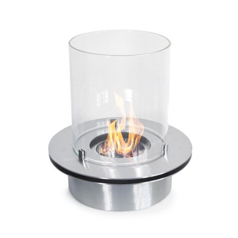 Quemador de chimenea de bioetanol redondo de acero inox con vidrio Round Promoción