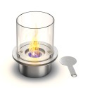 Quemador de chimenea de bioetanol redondo de acero inox con vidrio Round Características