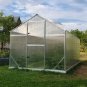 Invernadero de exterior para jardín de policarbonato 220 x 570-640 x 205 h Sanus XL Stock