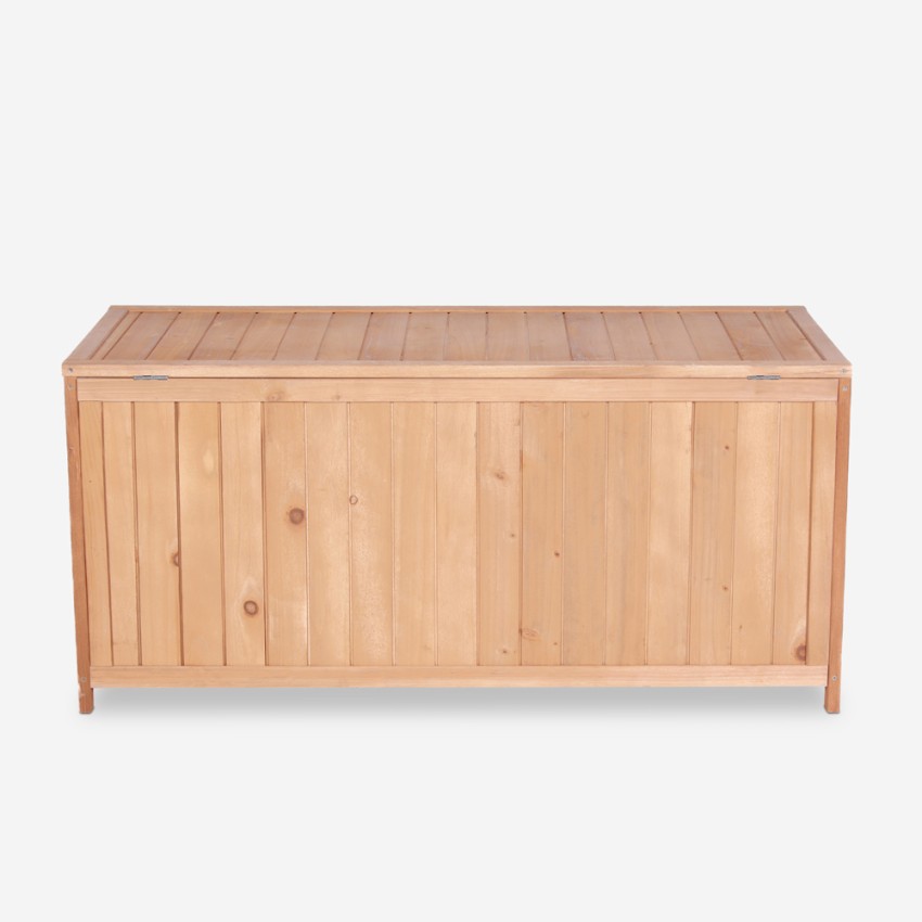 Teal baúl de madera, contenedor para herramientas de jardín