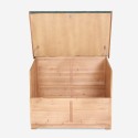 Baúl de jardín contenedor de madera para herramientas 122x77x97 cm Scaup Descueto