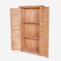 Armario de almacenamiento para jardín 87x45x160 cm de madera con 2 puertas Mallard Descueto