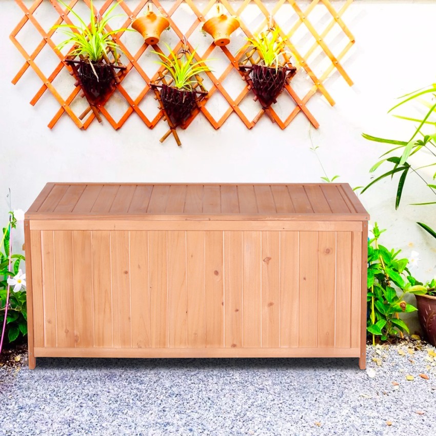  Baúl de madera para guardar herramientas de jardín Teal Promoción 