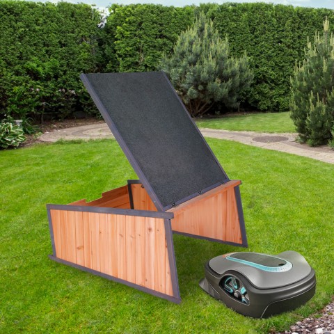 Garaje caseta de madera para robot cortacésped de jardín Grouse Promoción