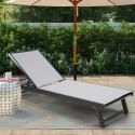 Tumbona para jardín o terrazas con ruedas y respaldo ajustable Rimini Descueto