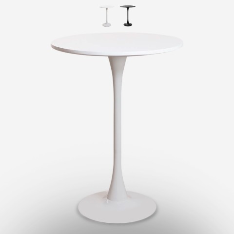 Mesa de bar alta estilo Tulipán moderna redonda 60 cm para taburetes Gerbys. Promoción