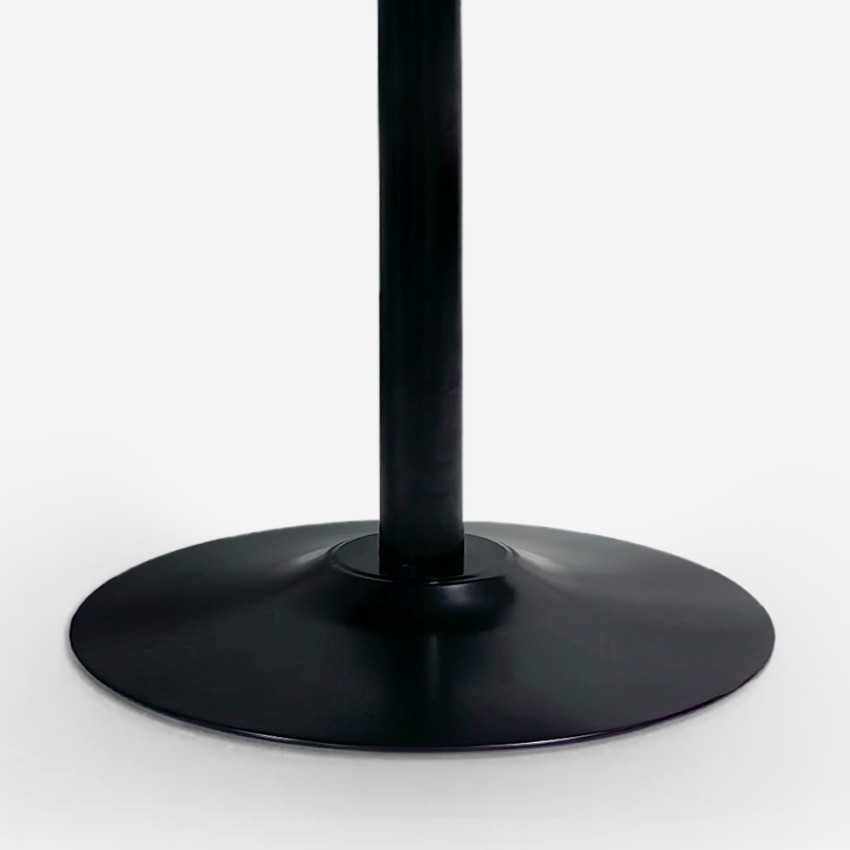  Kasinali Mesa redonda negra moderna de tulipán, mesa