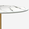 Mesa de comedor redonda estilo Tulipán 120 cm efecto mármol dorado Monika+ Oferta