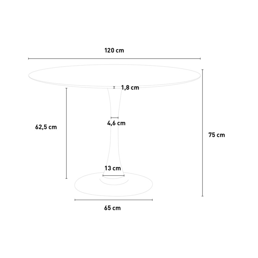 Mesa Comedor Redonda Niut Cristal 120 cm - Envío Gratuito