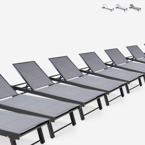 Conjunto de 20 tumbonas de jardín de aluminio con ruedas Rimini Promoción