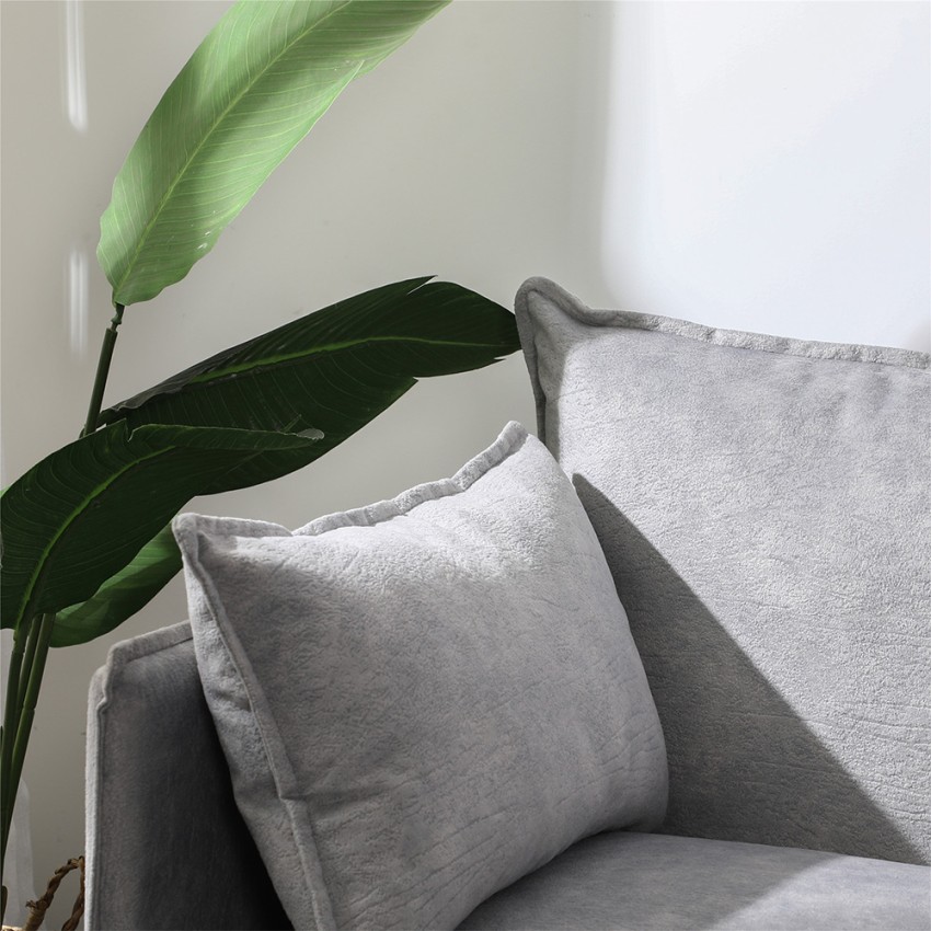 Sillón moderno tapizado para el salón con cojines de tela gris Mainz Promoción 