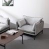 Sillón moderno tapizado para el salón con cojines de tela gris Mainz Venta