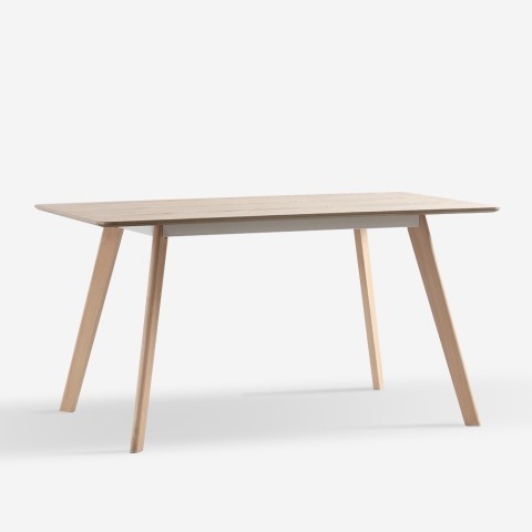 Mesa de comedor y cocina rectangular de madera 120x80 cm blanca Ennis Promoción