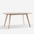 Mesa de comedor y cocina rectangular de madera 120x80 cm blanca Ennis Promoción