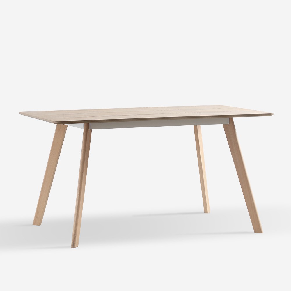 Mesa de comedor y cocina rectangular de madera 120x80 cm blanca Ennis