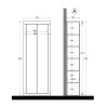 Armario de 2 puertas mueble baño multiusos blanco brillante 70x35x188cm Jude Rebajas