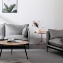 Conjunto de sofá de 2 plazas y sillón en tela gris estilo moderno Hannover Rebajas