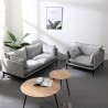 Conjunto de sofá de 2 plazas y sillón en tela gris estilo moderno Hannover Venta