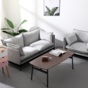 Conjunto de sofá de 2 plazas y sillón en tela gris estilo moderno Hannover Descueto