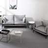 Conjunto de sofá de 2 plazas y sillón en tela gris estilo moderno Hannover Catálogo