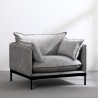 Conjunto de sofá de 2 plazas y sillón en tela gris estilo moderno Hannover Elección