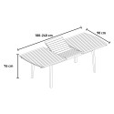 Mesa de madera extensible para jardín y exterior 180-240 cm Munroe Rebajas