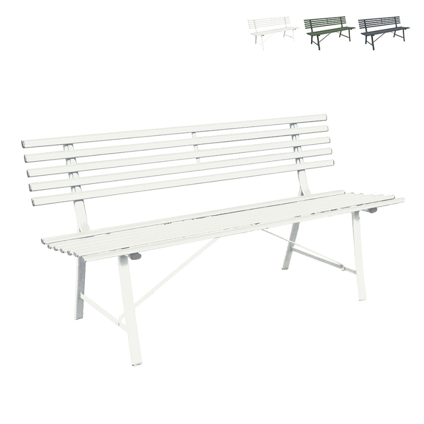 Banco de 3 plazas para jardín y exterior clásico de hierro 150x57x76 cm Iven Oferta