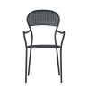 Juego de 2 sillas de jardín exterior en hierro con reposabrazos para bar restaurante Brienne Rebajas