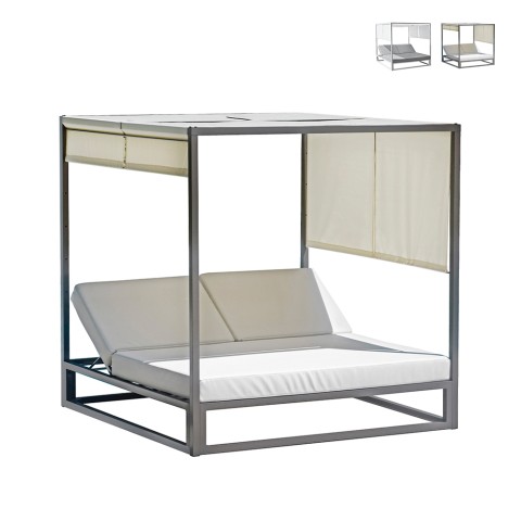 Cama balinesa matrimonial para jardín/piscina 195x195 cm Cabana Promoción
